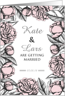 Vintage Invitation for elegant wedding with rose’s theme card