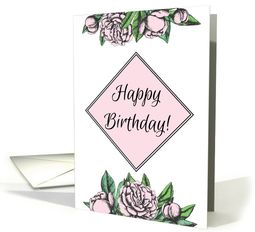 Vintage Happy Birthday card for elegant person with rose's theme card