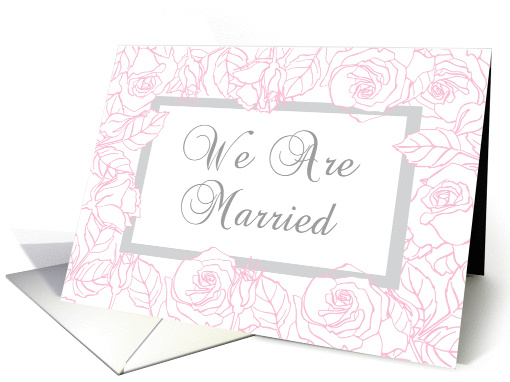 We are married card with pink vintage roses card (1427364)