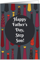 Happy Father’s Day, Step Son! card with funny ties card