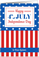 Happy 4th of July for a dear Sponsor card