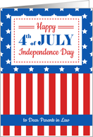 Happy 4th of July for a dear Parents in Law card