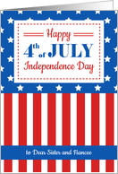 Happy 4th of July for a dear Sister and Fiancee card