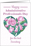 Happy Administrative Professionals Day for secretary with peonies card