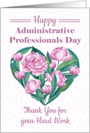 Happy Administrative Professionals Day thank you with peonies card