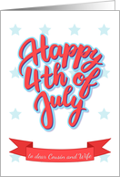 Happy 4th of July lettering for a Cousin and Wife card