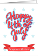 Happy 4th of July lettering for a Partner card