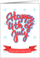 Happy 4th of July lettering for a Sister in Law to Be card