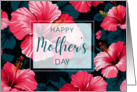 Happy Mothers Day Hibiscus Tropical Boho Design card