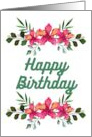 Island Vibes Birthday Tropical Hibiscus Flower Greeting card