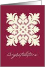 Bright Aloha Wishes Hawaiian Quilt Congratulations Blank card