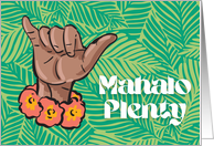 Mahalo Thank You Hawaii Hawaiian Island Pidgin Blank card