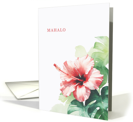 Hawaiian Hibiscus and Monstera Watercolor Tropical... (1915472)