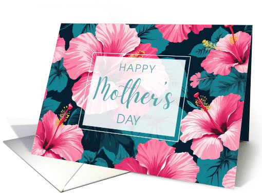 Happy Mothers Day Hibiscus Tropical Boho Design card (1917476)