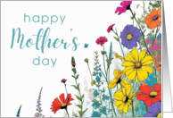 Happy Mothers Day Vintage Wildflower Garden Design card