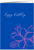 Island Vibes Birthday Tropical Plumeria Flower Greeting card