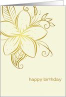 Island Vibes Birthday Tropical Plumeria Flower Greeting card