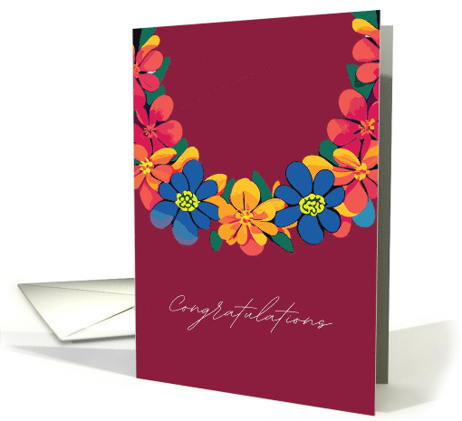 Aloha Blooms Hawaiian Lei Congratulations Blank Inside card (1928126)
