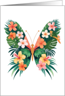 Tropical Butterfly Any Occasion Floral Wings Design Blank card