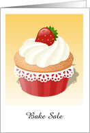 Bake Sale Invitation Strawberry Cupcake card