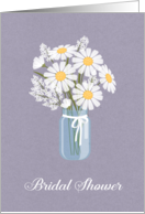 Bridal Shower White Daisies in a Mason Jar card