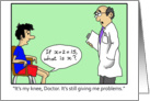 Knee Surgery Humour- Funny Doctor and Patient cartoon. card