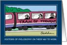 Doctors Of Philosophy On Their Way To Work-Comic Cartoon Card