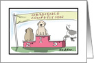 Obedience Competition Funny Dog Birthday Comic Cartoon For Pet Dog card