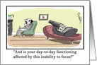 Funny Microscope Psychiatrist Birthday Comic Cartoon card