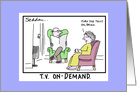 TV On Demand Funny Birthday Comic Cartoon card
