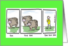 Yak! Yak! Yak! Funny Happy Birthday Comic Cartoon card