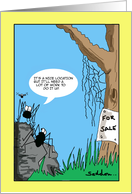 Spiders and Web- Funny House Hunting Comic Cartoon card