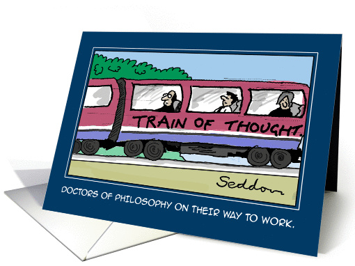 Doctors Of Philosophy On Their Way To Work-Comic Cartoon card