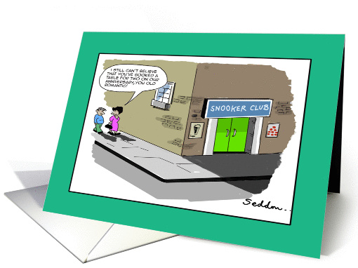 Table For Two- Funny Wedding Anniversary Comic Cartoon card (1396580)
