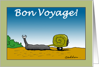 Slug With Trailer- Funny Bon Voyage Comic Cartoon Card