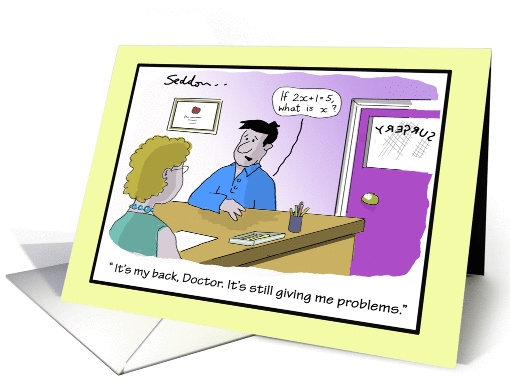 Back Surgery-Funny Doctor And Patient Cartoon card (1446568)