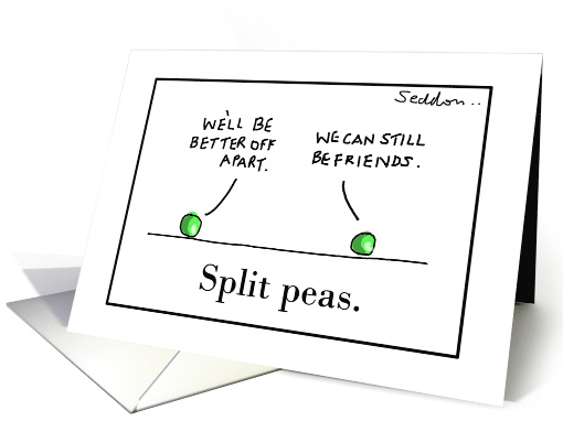 Split Peas Funny Break Up Announcement Cartoon card (1594280)
