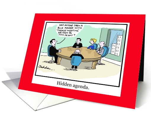 Hidden Agenda Business Meeting Funny Birthday for Boss... (1594312)
