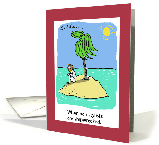 Funny Hair Stylist Birthday Comic Cartoon card (1594332)