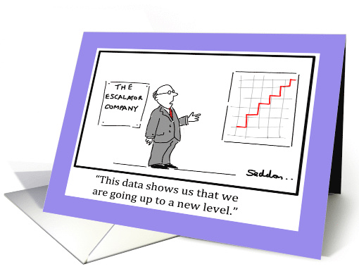 Funny Escalator Birthday For Boss Comic Cartoon card (1594334)