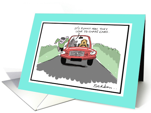 Funny Human And Dogs Birthday Comic Cartoon card (1594336)
