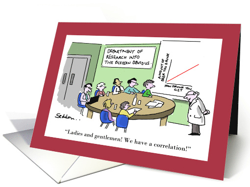 Funny Research Correlation Birthday Comic Cartoon Alcohol card