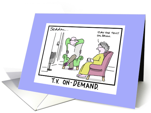 TV On Demand Funny Birthday Comic Cartoon card (1594348)
