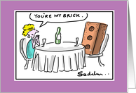 You’re My Brick! Funny Comic Birthday For Husband Cartoon card