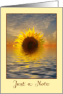 The Setting Sunflower - Just a Note - Sunflower in Ocean card