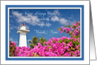 Thank You - Guiding light Lighthouse card