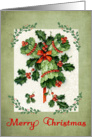 Merry Christmas - Vintage Wreath - Old fashioned look card