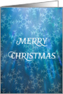 Merry Christmas - Snowflakes with blue background card
