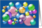 Happy Birthday - Multi colored balloons card