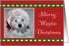 Merry Christmas - Westie With Santa Hat, Westie Christmas Greeting card